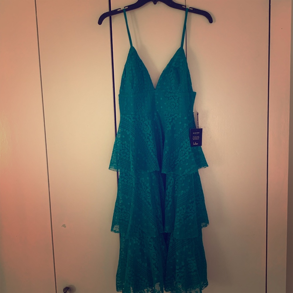 Never worn, new with tags green evening dress!
